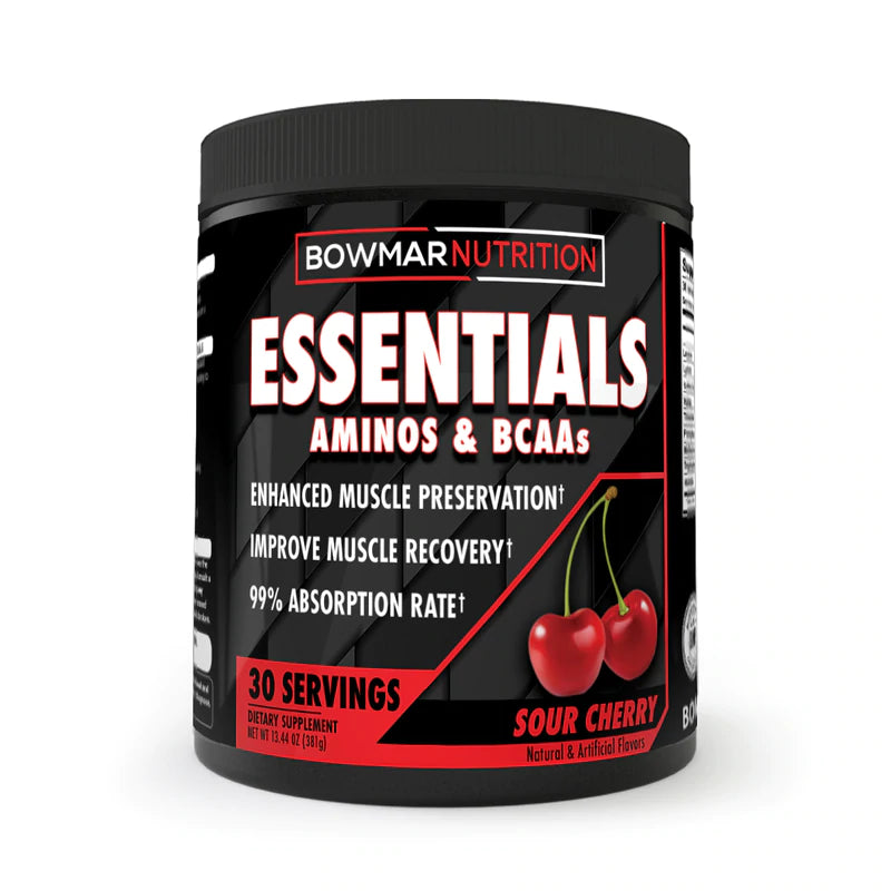 Bowmar Essentials Aminos & BCAA's (30 servings) BCAAs and Amino Acids Sour Cherry Bowmar Nutrition