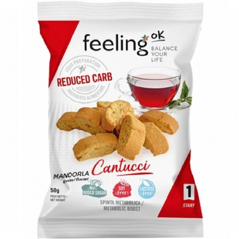 FeelingOK Keto Protein Cantucci Biscottis (1 bag) Protein Snacks Mandoria (Almond) FeelingOK