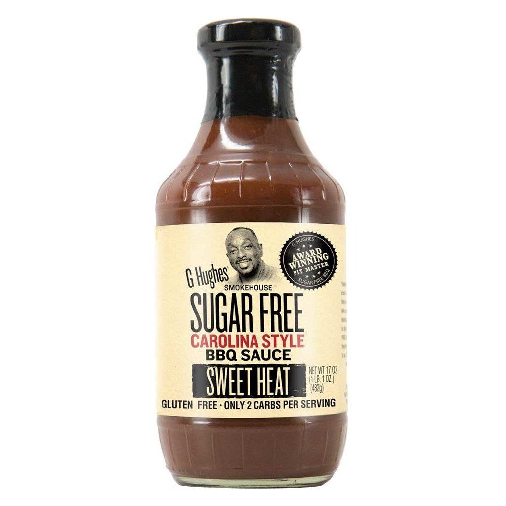G Hughes Keto Sugar Free BBQ Sauce (18 oz bottle) Protein Snacks Carolina Style Sweet Heat G Hughes
