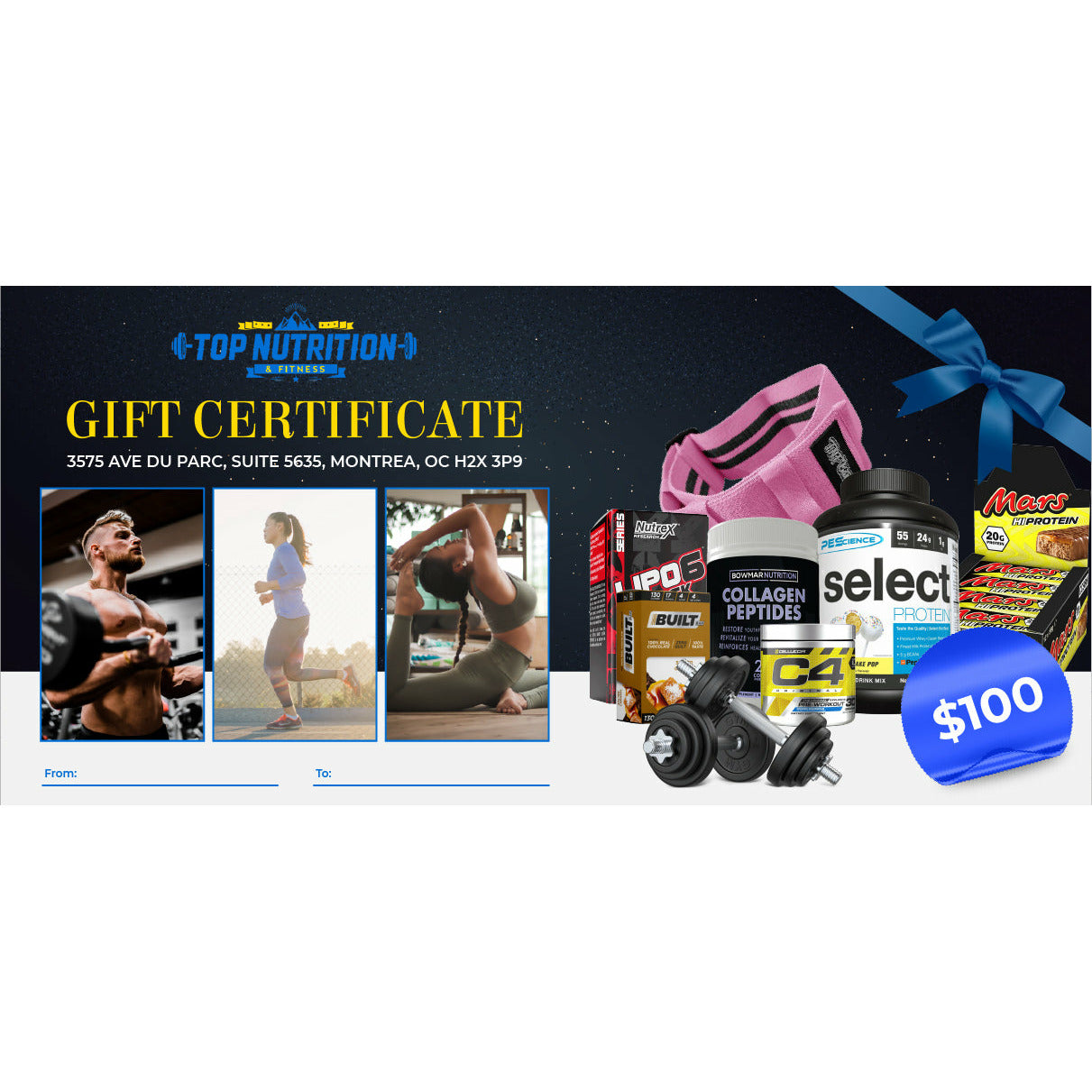 Top Nutrition & Fitness E-Gift Card (works online & in store) Gift Card $10.00,$20.00,$25.00,$40.00,$50.00,$75.00,$100.00 topnutritionandfitness