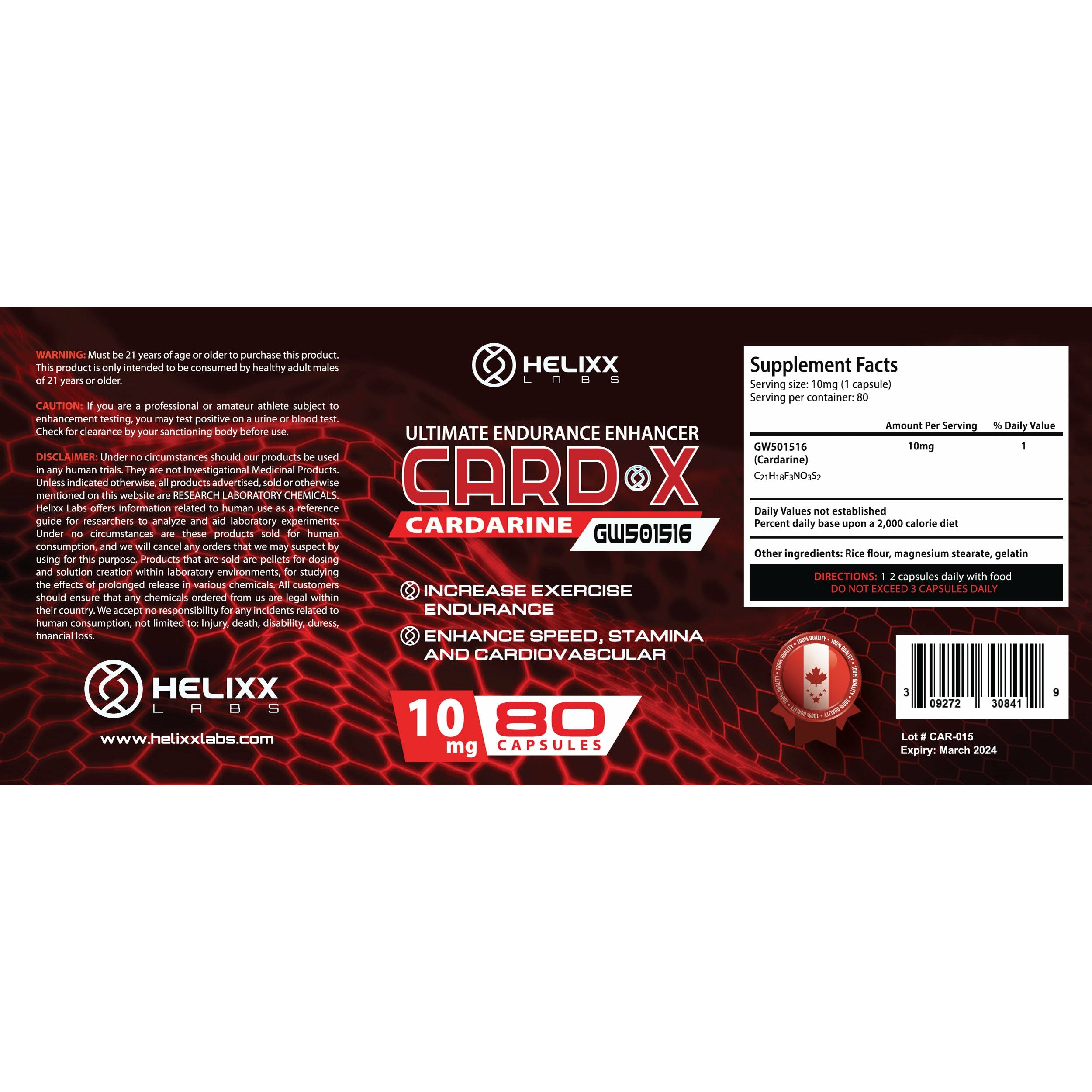 Helixx Card X (10mg – 80 capsules) Vitamins & Supplements helixx
