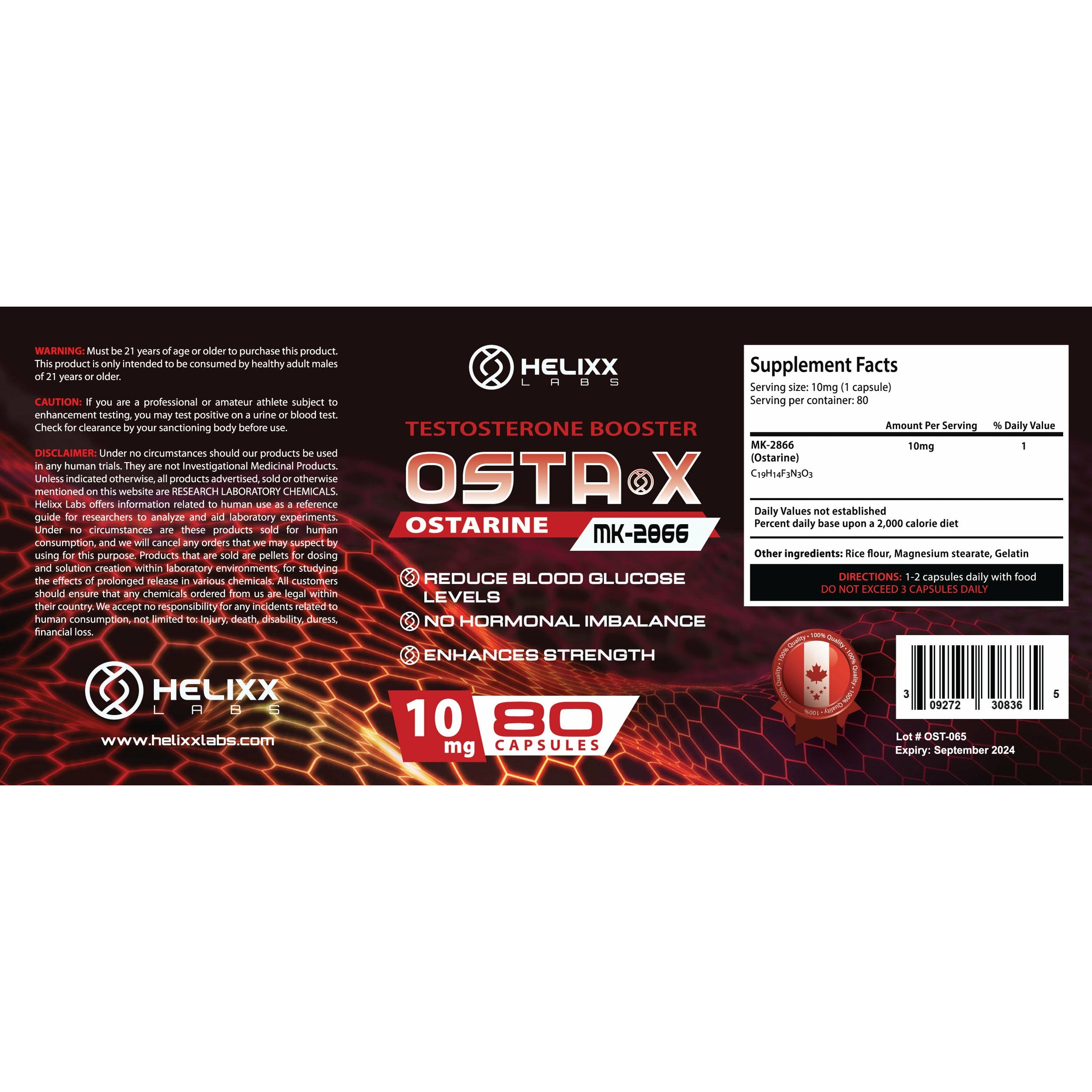 Helixx OSTA X (10mg – 80 capsules) Vitamins & Supplements Helixx
