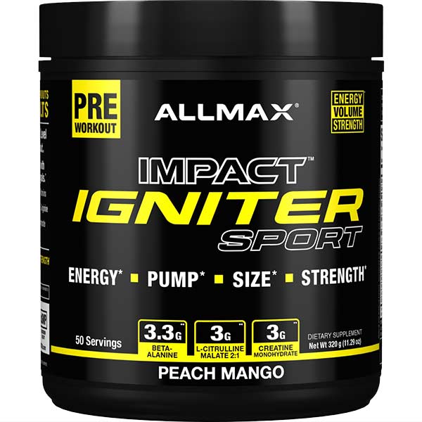 Allmax Nutrition Impact Igniter SPORT Pre-Workout (50 servings) allmax-nutrition-impact-igniter-sport Pre-workout Peach Mango Allmax Nutrition