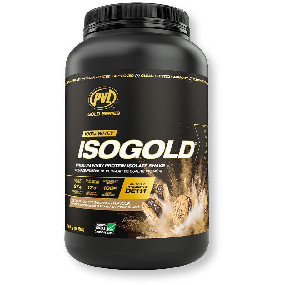 PVL IsoGold Whey Isolate & Hydrolysate (2lb) Whey Protein Ice Cream Cookie Sandwich Pure Vita Labs