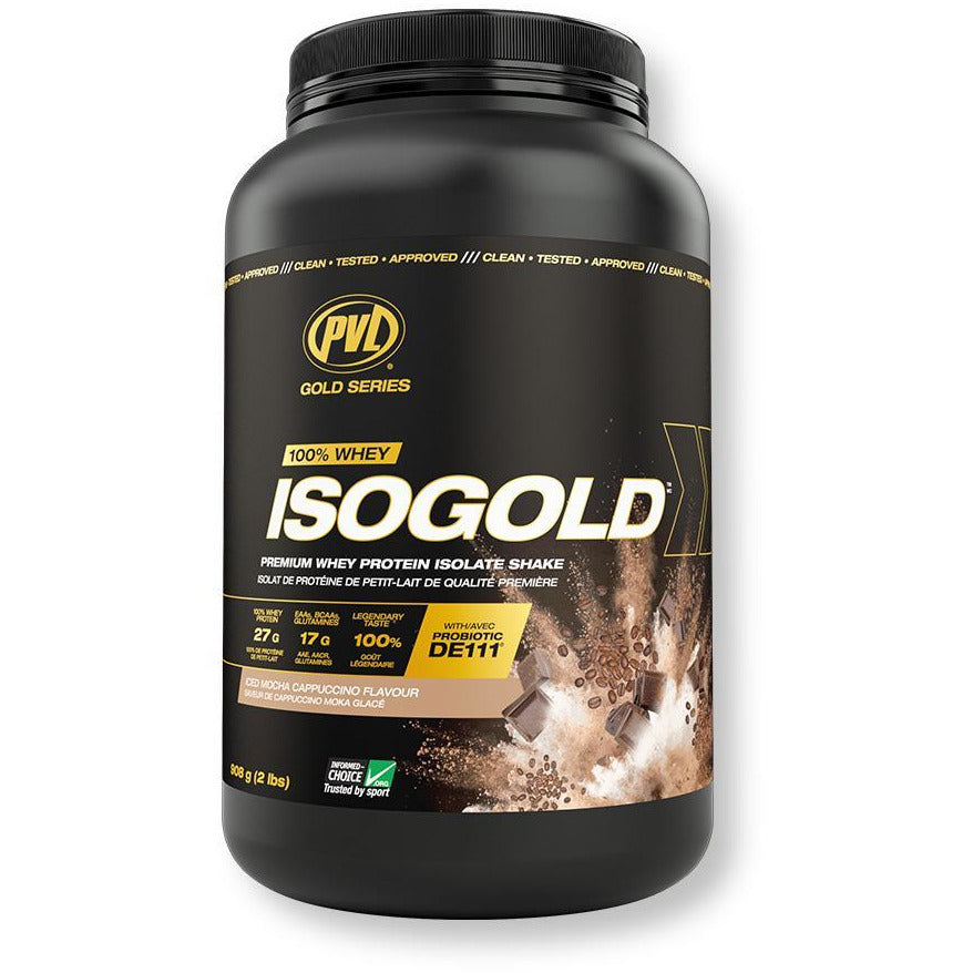 PVL IsoGold Whey Isolate & Hydrolysate (2lb) Whey Protein Iced Mocha Cappucino Pure Vita Labs