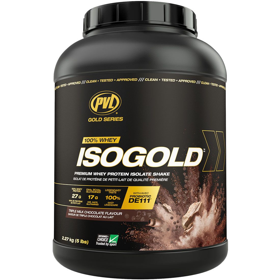 PVL IsoGold Whey Isolate & Hydrolysate (5lbs) Whey Protein Triple Milk Chocolate Pure Vita Labs