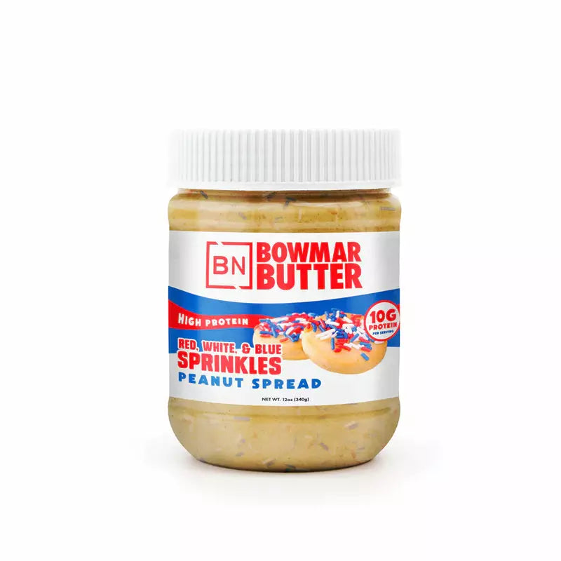 NEW Bowmar High Protein Nut Spread (12 oz) Red White And Blue | PEANUT Bowmar Nutrition