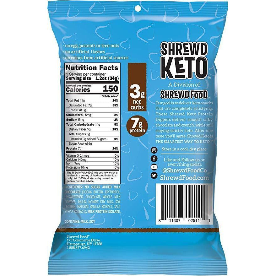 Shrewd Food Keto Dippers (1 bag) Protein Snacks Milk Chocolate BEST BY DEC 25/2022,Dark Chocolate BEST BY NOV 3/2022 Shrewd Food