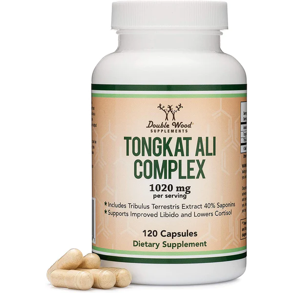 Double Wood Supplements Tongkat Ali Extract (120 x 500 mg capsules) Testosterone Booster Double Wood Supplements