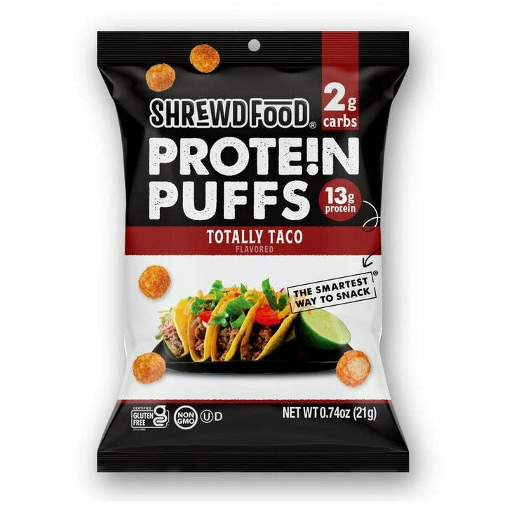 Shrewd Food Protein Puffs (1 bag) Protein Snacks Totally Taco BEST BY DEC 01/2022 Shrewd Food