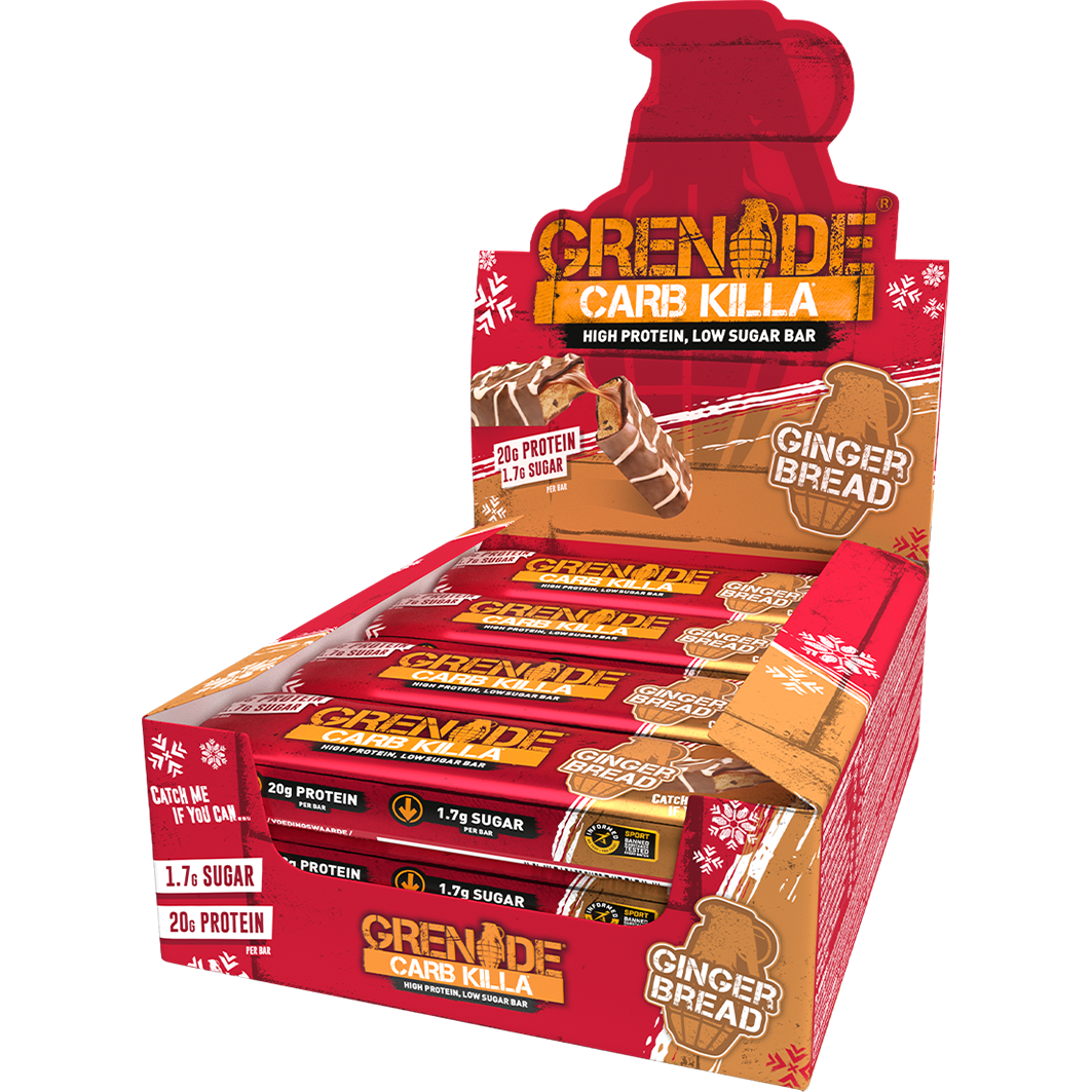 Grenade Carb Killa KETO Protein Bars (Box of 12) Protein Snacks Gingerbread *LIMITED EDITION* Grenade