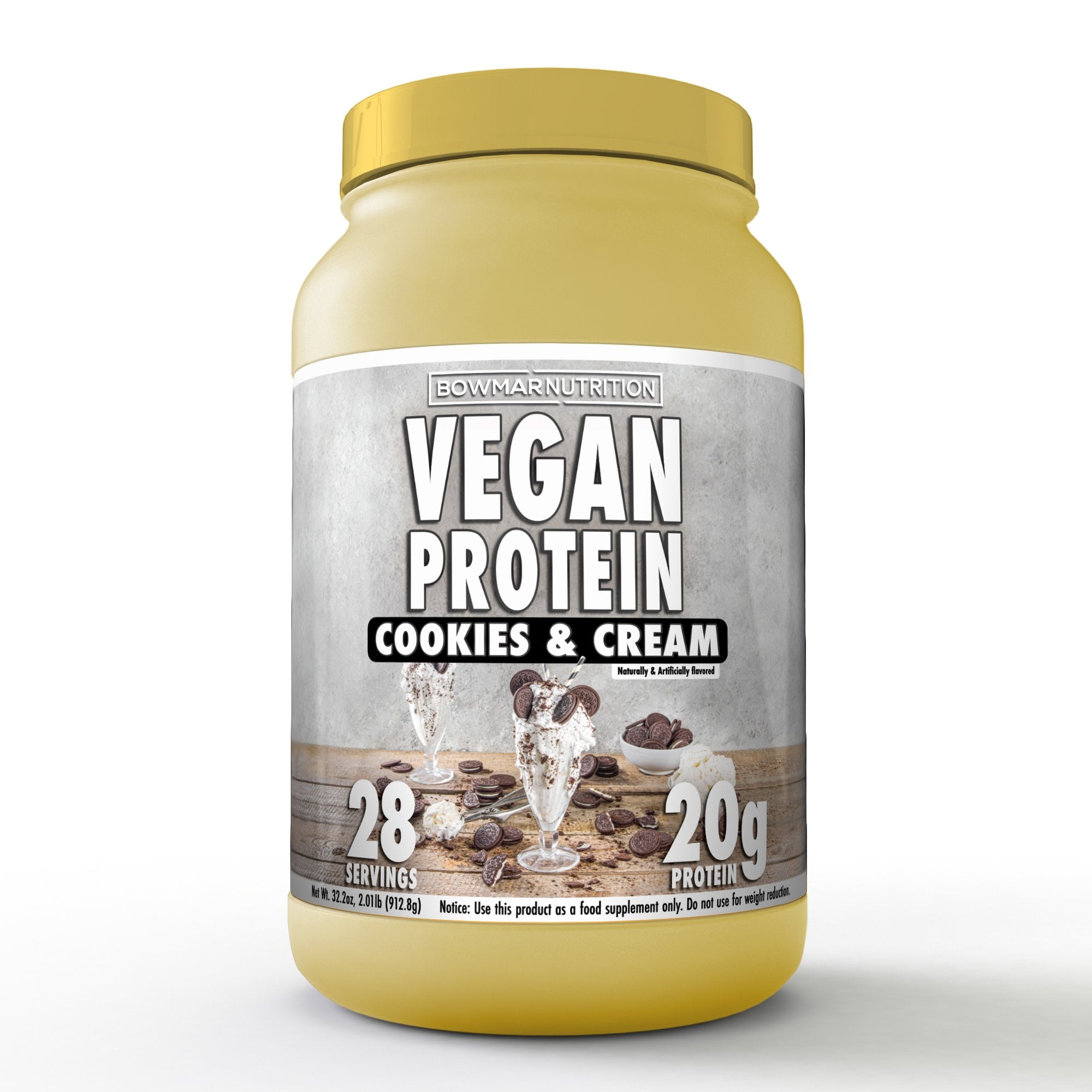Bowmar Nutrition Vegan Protein (2lb) Vegan Protein Cookies And Cream bowmar bowmar-nutrition-vegan-protein-2lb