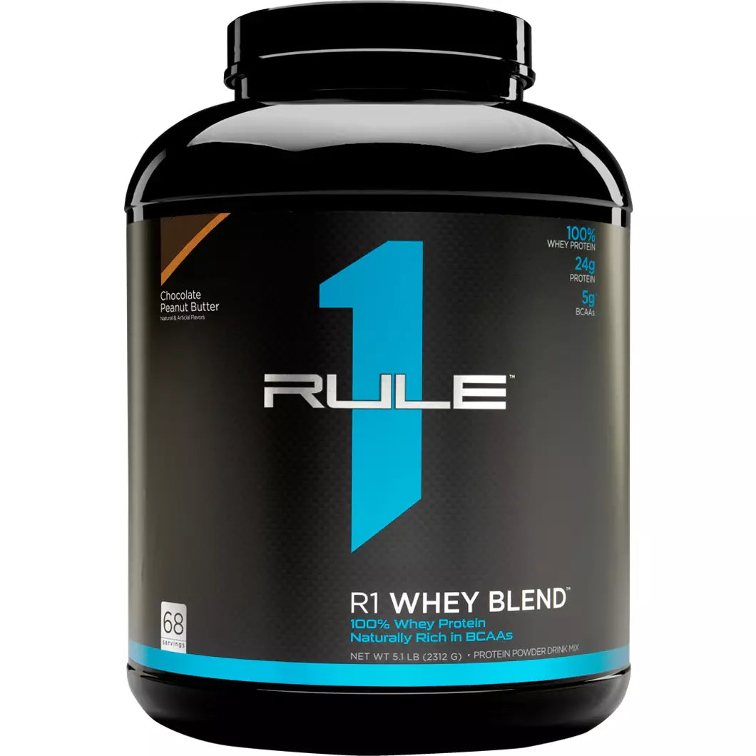 Rule1 Whey Protein Blend (5 lbs) Whey Protein Chocolate Fudge,Vanilla Ice Cream,Cookies & Cream,Chocolate Peanut Butter Top Nutrition and Fitness