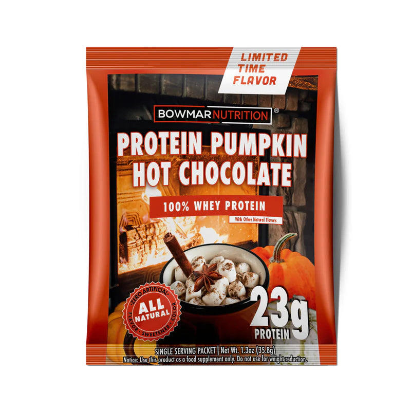 Bowmar Whey Protein Powder Sample (1 serving) Protein Snacks LIMITED TIME Pumpkin Hot Chocolate bowmar bowmar-protein-powder-sachet-1-packet