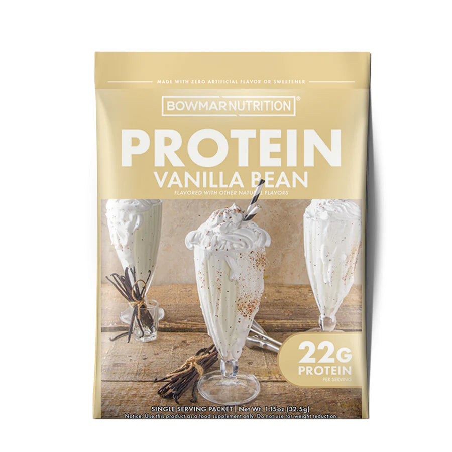 Bowmar Nutrition Whey Protein Powder (2 lbs) Whey Protein Vanilla Bean (20 packs) Bowmar Nutrition