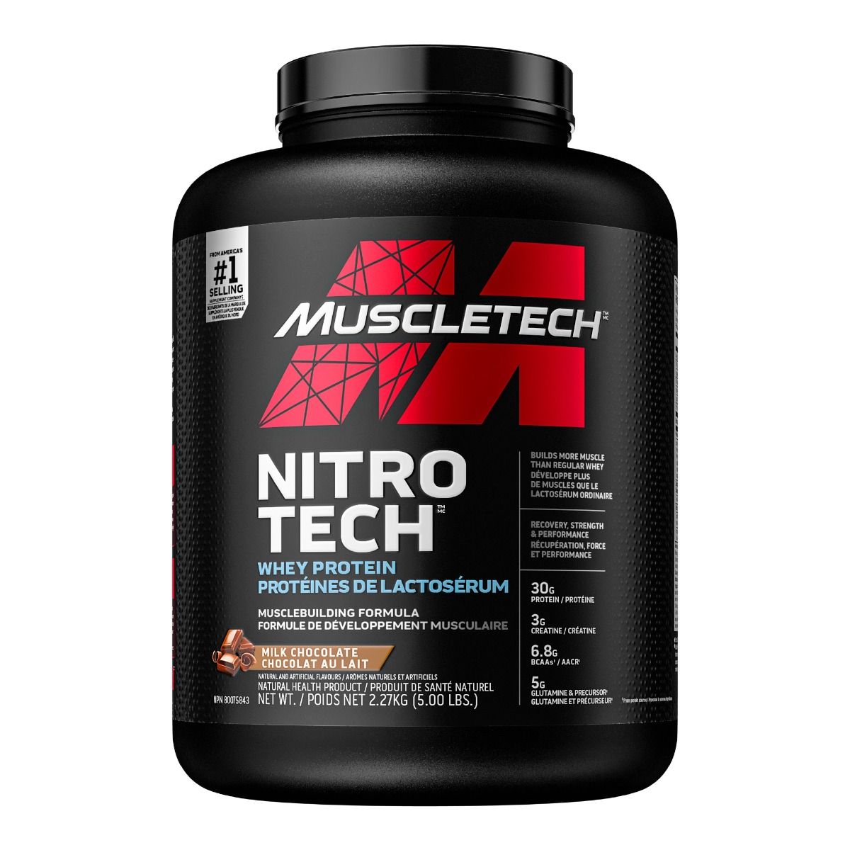 MuscleTech Nitro-Tech (5 lbs) Whey Protein Milk chocolate MuscleTech