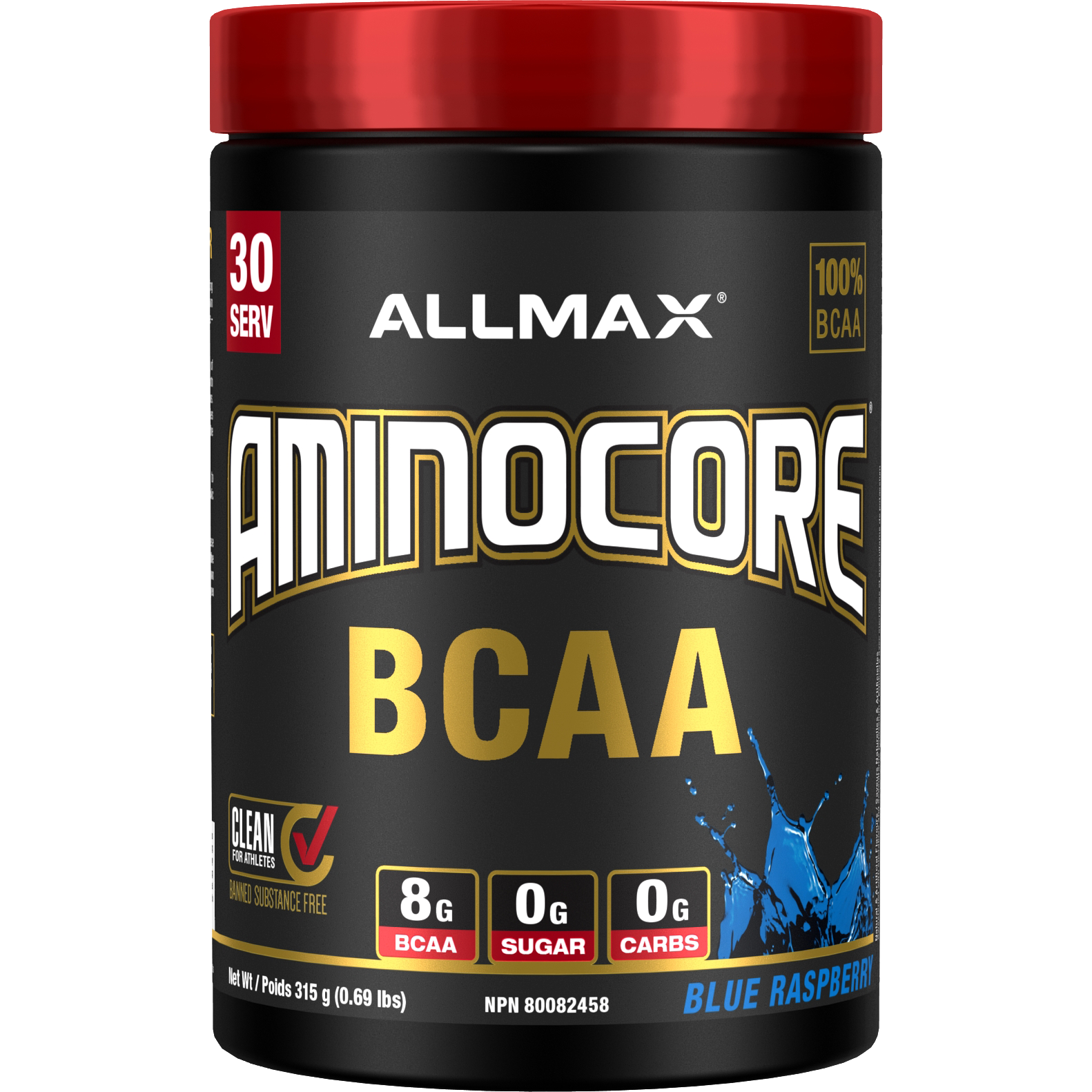 NEW Allmax Aminocore (30 servings) BCAAs and Amino Acids Blue Raspberry Allmax Nutrition