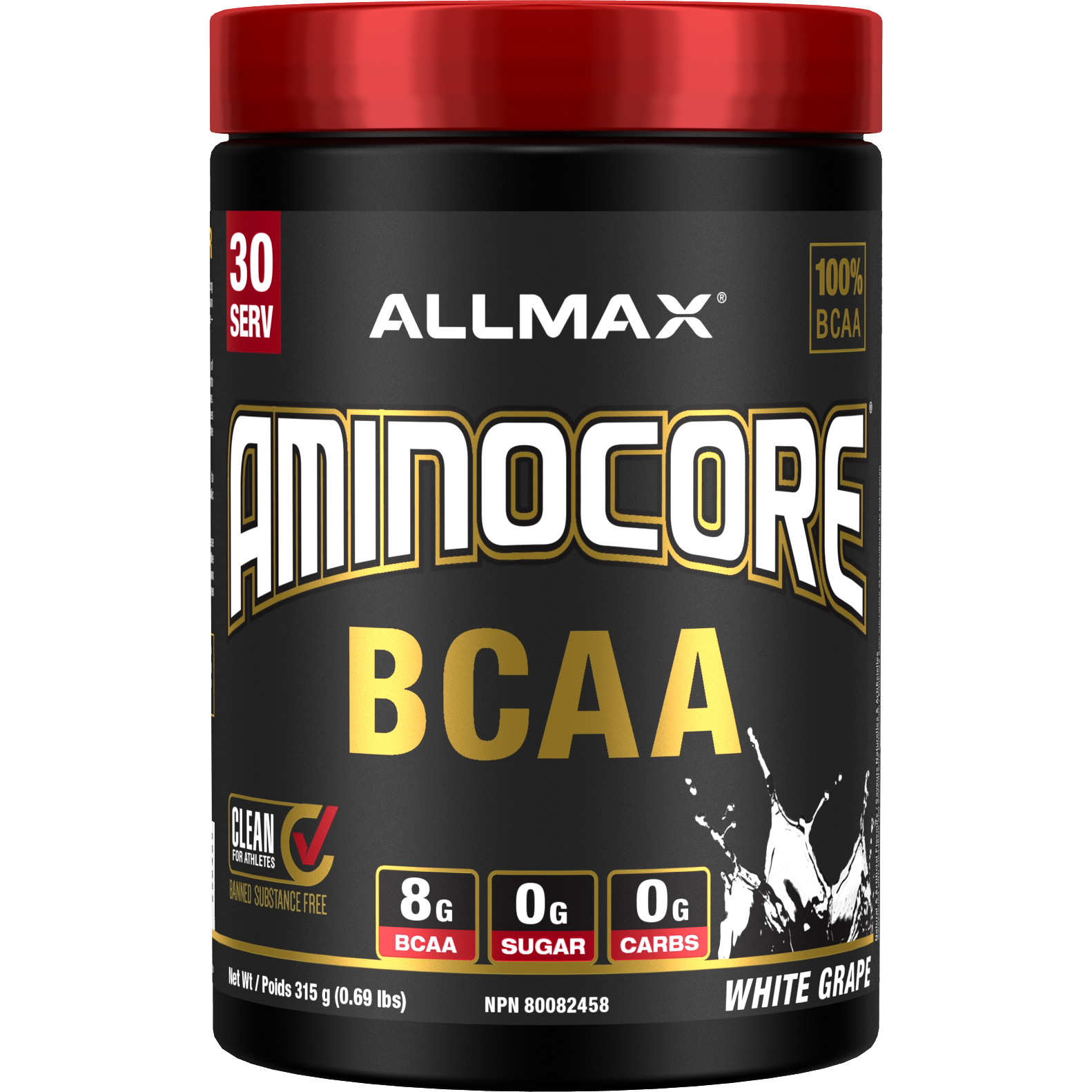 NEW Allmax Aminocore (30 servings) BCAAs and Amino Acids White Grape Allmax Nutrition
