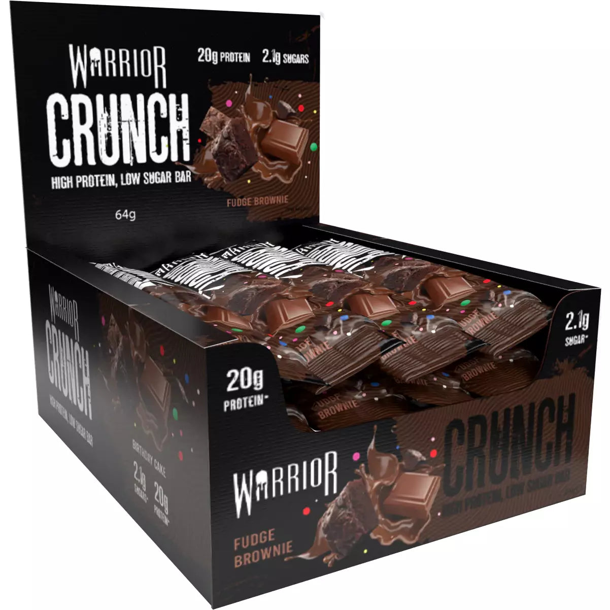 Warrior Crunch Low-Carb Protein Bars (Box of 12) Protein Snacks Fudge Brownie warrior supplements warrior-crunch-protein-bars-box-of-12