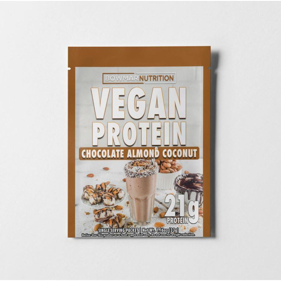 Bowmar VEGAN Protein Powder Sample (1 serving) Protein Snacks Chocolate Almond Coconut bowmar