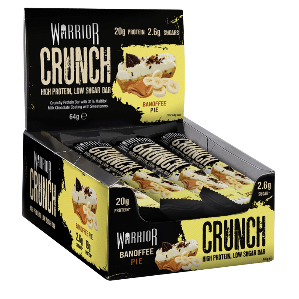 Warrior Crunch Low-Carb Protein Bars (Box of 12) Protein Snacks Banoffee Pie warrior supplements