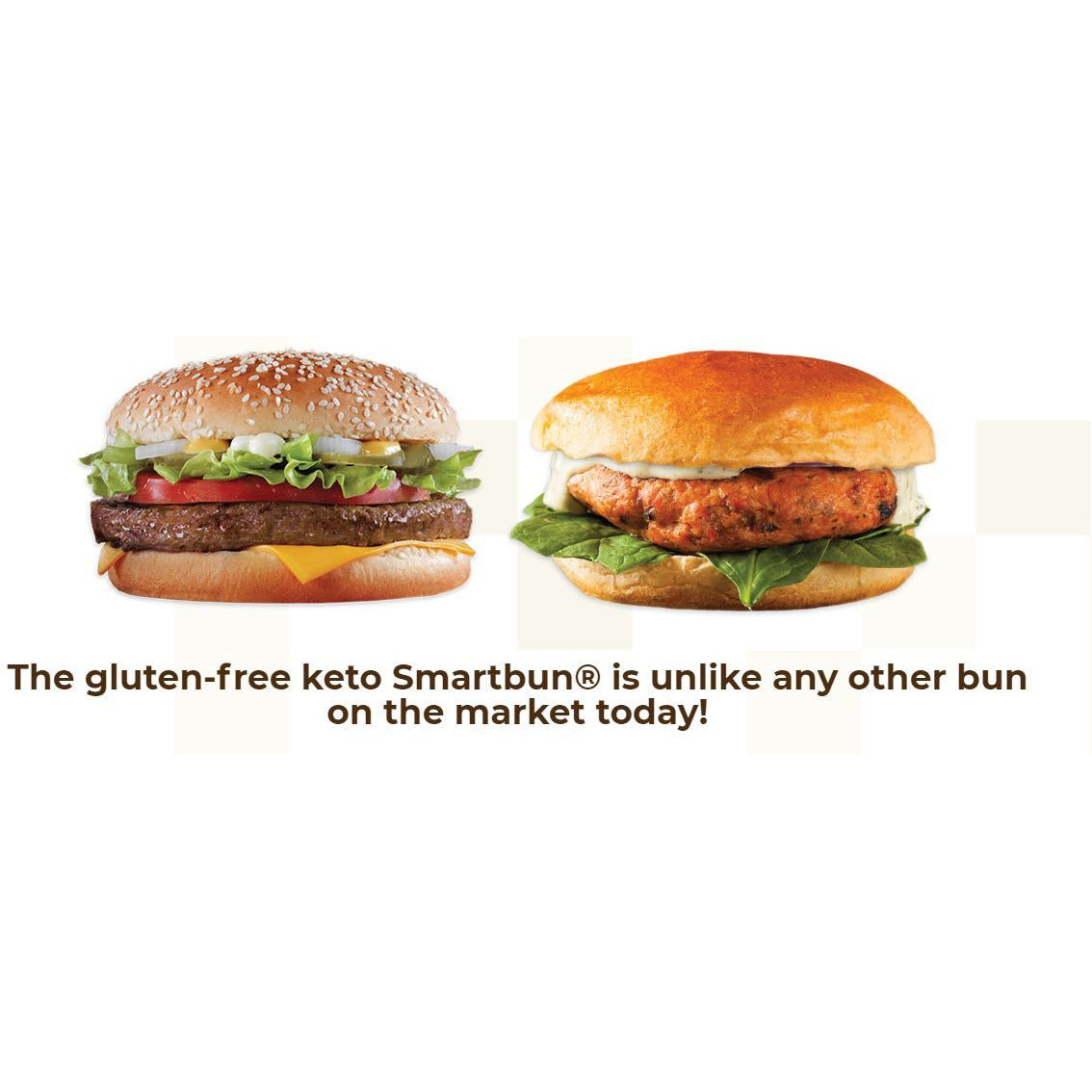 Smart Baking SmartBun Gluten-Free Keto Protein Bun (1 box of 6 buns) *KEEP FROZEN* Protein Snacks Plain,Sesame SmartBaking