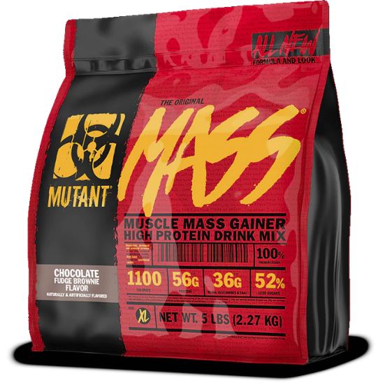 Mutant Mass (5 lbs) Mass Gainers Chocolate Fudge Brownie Mutant