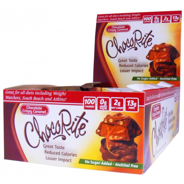 ChocoRite Low Carb KETO Candy Bars Chocolate (Box of 16) Protein Snacks Chocolate Crispy Caramel ChocoRite