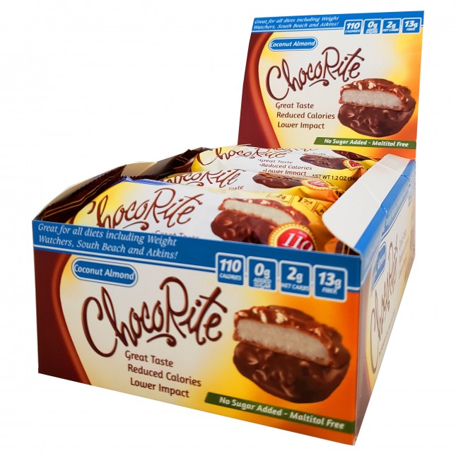 ChocoRite Low Carb KETO Candy Bars Chocolate (Box of 16) Protein Snacks Coconut Almond ChocoRite