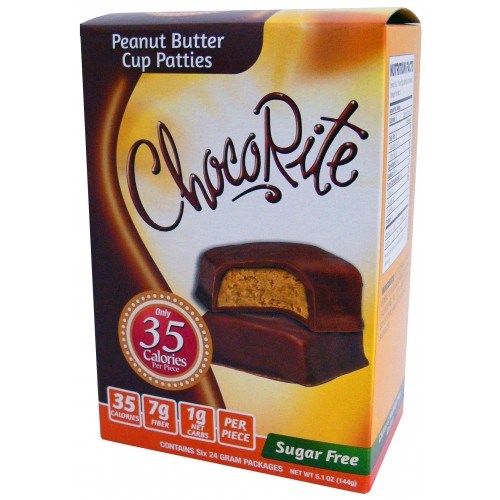 Chocorite 35 Calories KETO Candy Bars VALUE PACK (1 box of 6) chocorite-70-calories-per-package Protein Snacks Peanut Butter Cup Patties ChocoRite