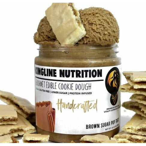 Kingline Nutrition VEGAN Edible Protein Cookie Dough (10 oz jar) Protein Snacks Brown Sugar Cinnamon PopTart Kingline Nutition