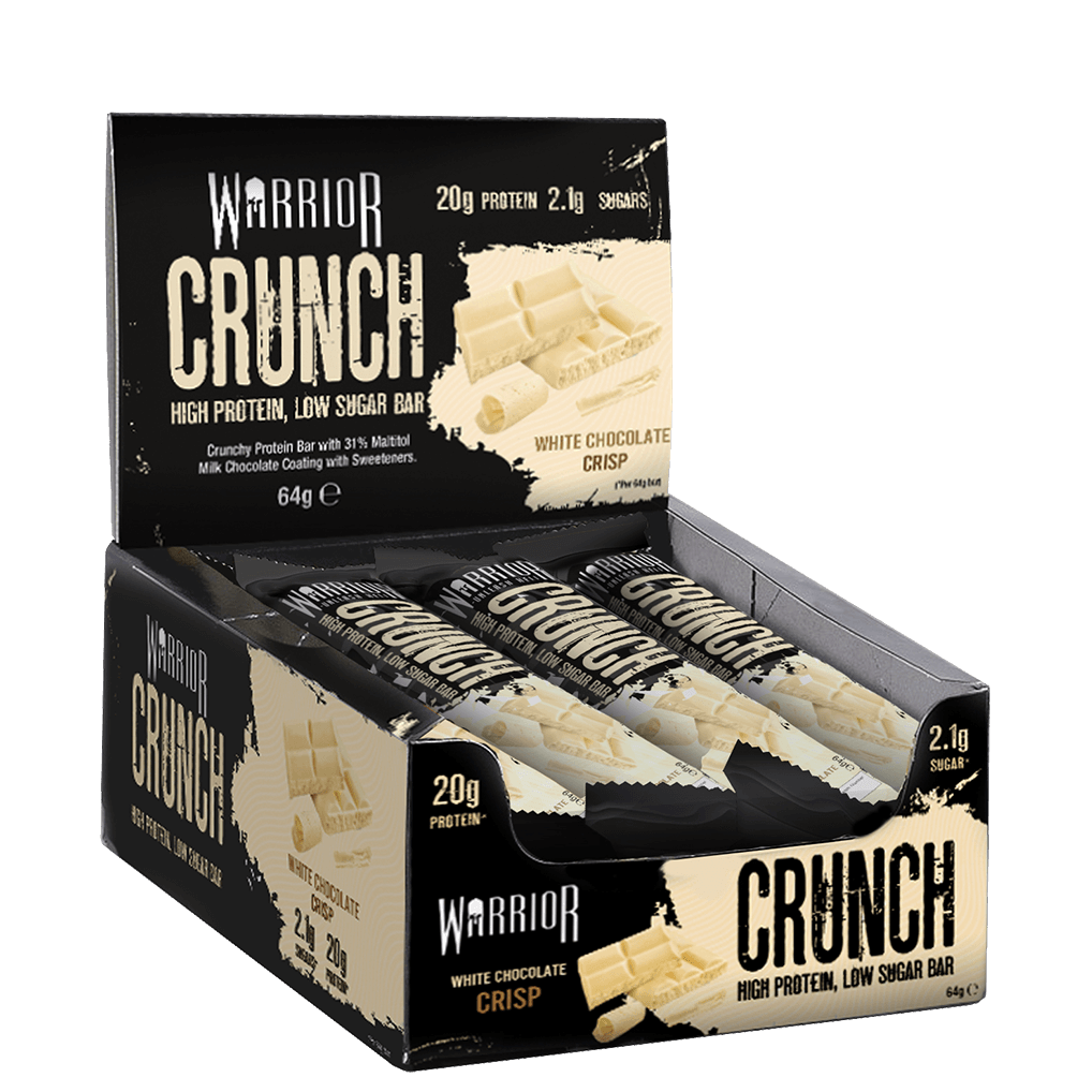 Warrior Crunch Low-Carb Protein Bars (Box of 12) Protein Snacks White Chocolate Crisp warrior supplements