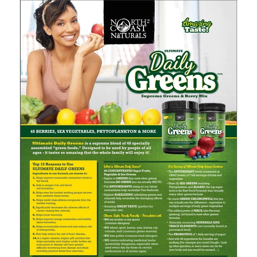 North Coast Naturals Ultimate Daily Greens (270g) Greens Mixed Berry & Citrus,Sweet Iced Tea North Coast Naturals north-coast-naturals-ultimate-daily-greens-270g