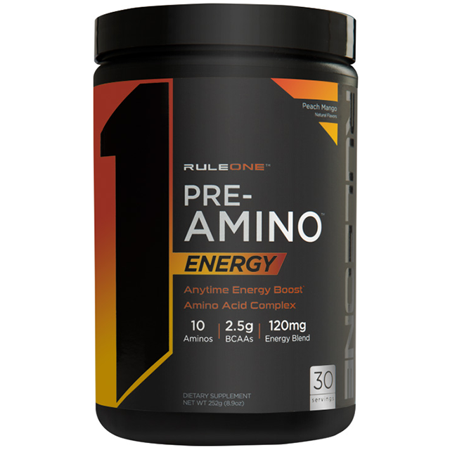 Rule1 Pre-Amino Energy (30 servings) BCAAs and Amino Acids Peach Mango Rule1 rule1-pre-amino-30-servings