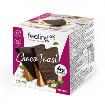 FeelingOK Keto Vegan Protein Choco Toast (1 box of 8 toasts) Protein Snacks FeelingOK