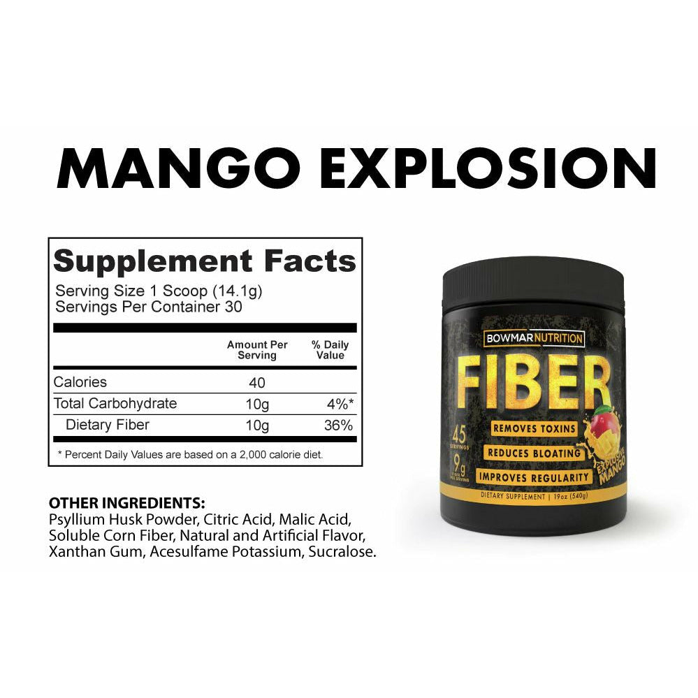 Bowmar Fiber (30 servings) Vitamins & Supplements Mango,Apple Sauce,Sour Cherry Bowmar Nutrition