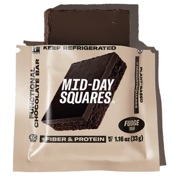 Mid-Day Squares NEW FORMAT (1 pack of 12 squares) Protein Snacks Almond Crunch,Brownie Batter,Peanut Butta,Cookie Dough Mid-Day Squares