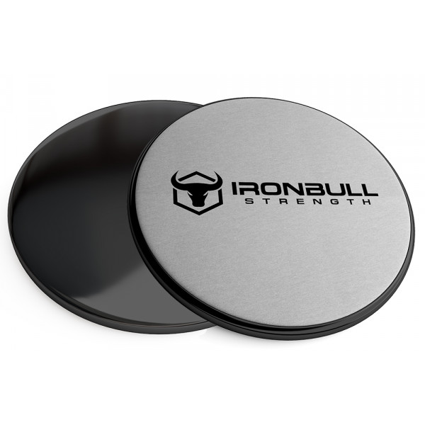 Iron Bull Strength Power Gliderz - Gliding Disks for carpet or floor (1 pair) Fitness Accessories Black/Gray Iron Bull Strength