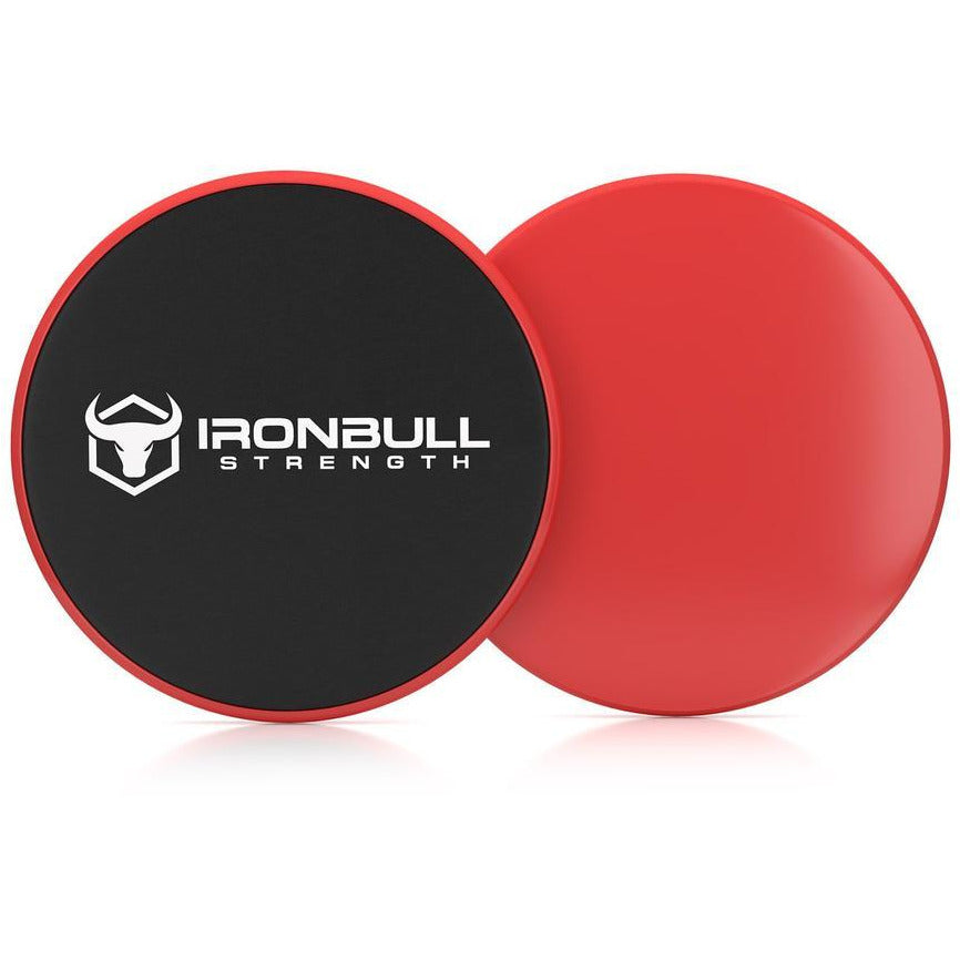 Iron Bull Strength Power Gliderz - Gliding Disks for carpet or floor (1 pair) Fitness Accessories Black/Red Iron Bull Strength