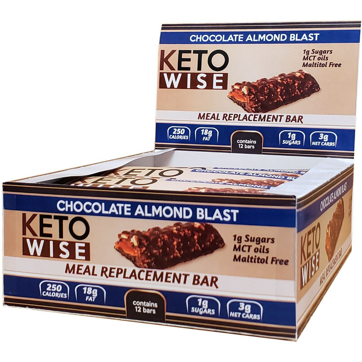 Keto Wise Meal Replacement Bar (1 bar) Food Chocolate Almond Blast,Chocolate Peanut Blast keto wise