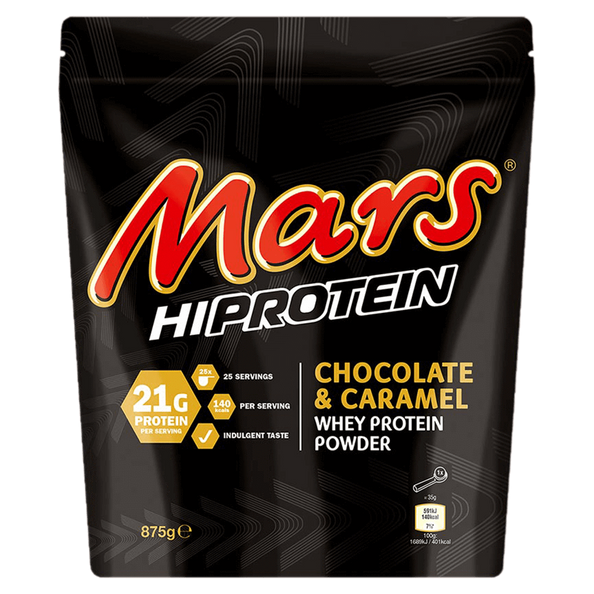 MARS Brand Hi Protein Whey Protein Powder (25 servings) mars-brand-hi-protein-whey-protein-powder-25-servings Whey Protein Mars Chocolate & Caramel BEST BY DEC 23. 2022 HiProtein