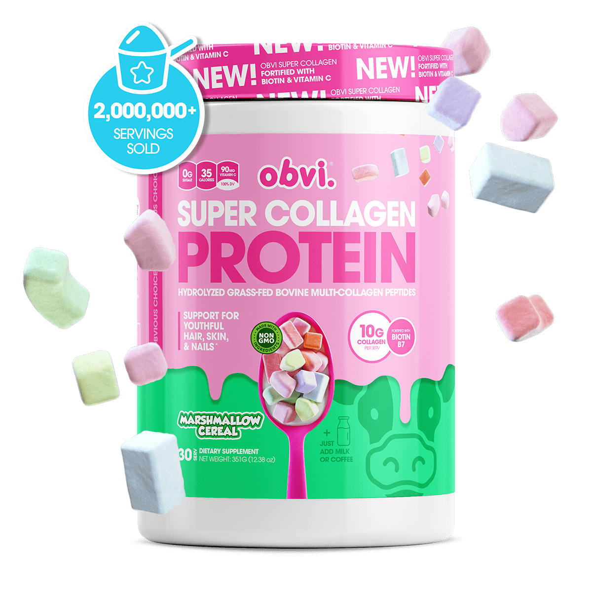 Obvi Flavoured Collagen Protein (30 servings) obvi-flavoured-collagen-protein-30-servings collagen Marshmallow Cereal BEST BY 03/23 OBVI