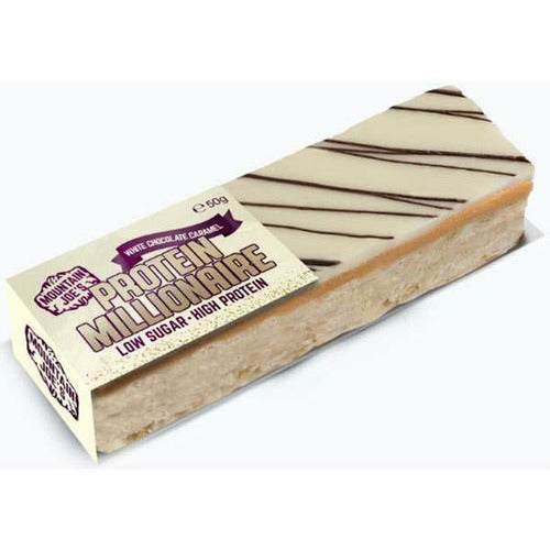 Mountain Joe's Protein Millionaire Bar (1 BOX of 10 bars) Protein Snacks Raspberry White Chocolate,Chocolate Caramel BEST BY JUN 30/2023,White Chocolate Caramel BEST BY DEC 01/2022 Mountain Joe's