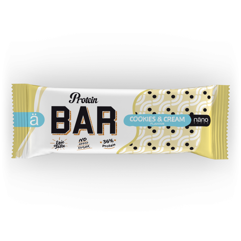 Nano Supplements Protein Bar (1 bar) Protein Snacks Cookies & Cream BEST BY MAY 26, 2023 Nano Supplements nano-supplements-protein-bar