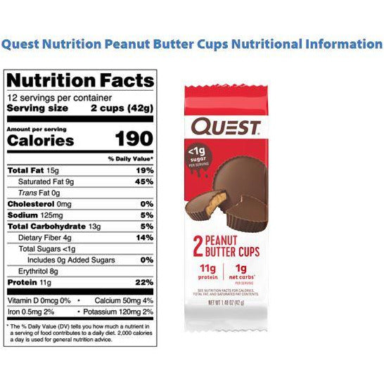 Quest Peanut Butter Cups BEST BY SEPT 17/2022 Box of 12 2-cup packages Quest Top Nutrition Canada
