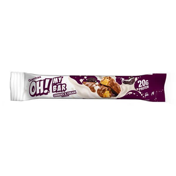 Quamtrax Nutrition Oh My Bar (1 bar) Protein Snacks Cookies & Cream BEST BY 09/2022 Quamtrax Nutrition