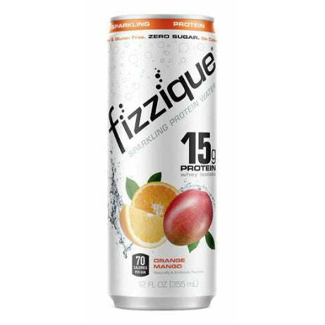 Fizzique Sparkling Protein Water (1 can) Orange Mango fizzique