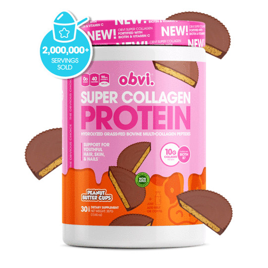 Obvi Flavoured Collagen Protein (30 servings) collagen Peanut Butter Cups BEST BY 05/23 OBVI