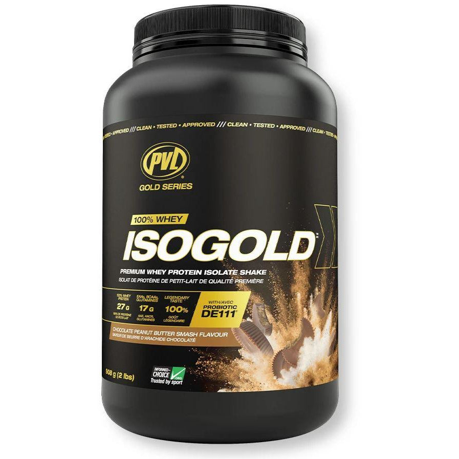 PVL IsoGold Whey Isolate & Hydrolysate (2lb) Whey Protein Chocolate Peanut Butter Smash Pure Vita Labs