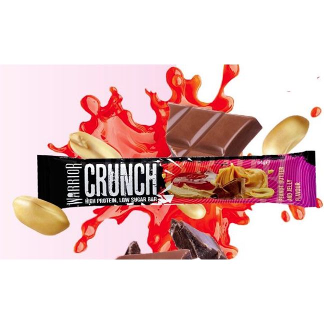 Warrior Crunch Low-Carb Protein Bar (1 Bar) Protein Snacks Peanut Butter and Jelly warrior supplements